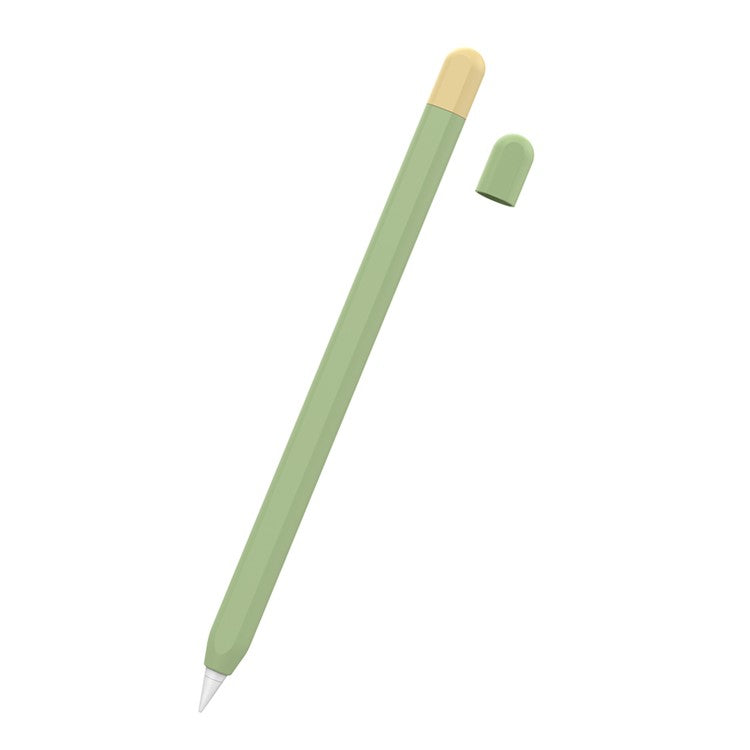 AHASTYLE PT65-2 for Apple Pencil (2nd Generation) Touch Pen Protective Sleeve Contrast Color Stylus Pen Silicone Case - Avocado Green / Yellow