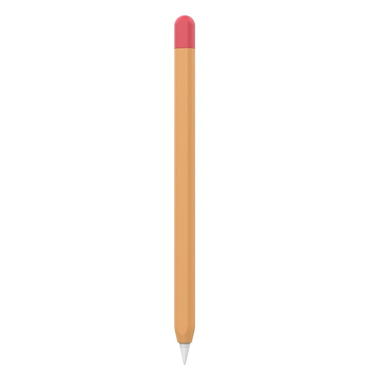 AHASTYLE PT65-2 Silicone Sleeve for Apple Pencil (2nd Generation), Contrast Color Stylus Pen Soft Protective Cover - Orange / Red