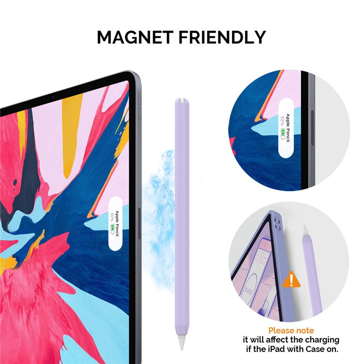 AHASTYLE PT65 Silicone Case for Apple Pencil (2nd Generation), Stylus Pen Protective Sleeve Cover - Lavender Purple