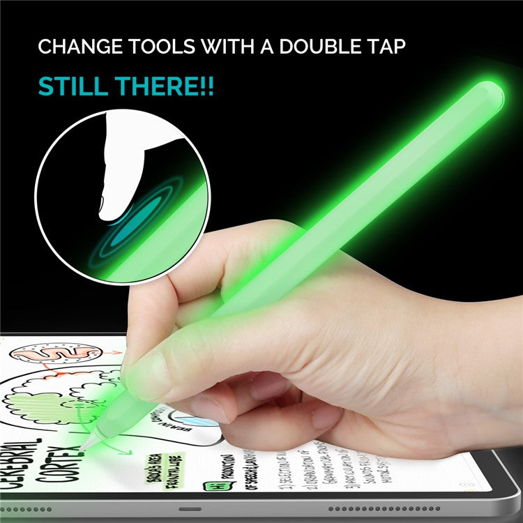AHASTYLE PT65 Silicone Case for Apple Pencil (2nd Generation), Stylus Pen Protective Sleeve Cover - Nightglow Green