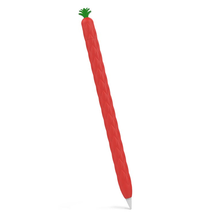 AHASTYLE PT106-2 for Apple Pencil Pro / Pencil (2nd Generation) Stylus Pen Silicone Skin Case Pineapple Style Protective Cover - Red