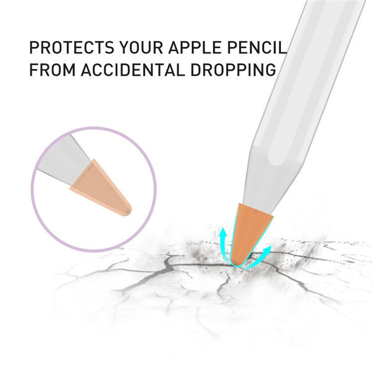 AHASTYLE PT107 8Pcs for Apple Pencil (2nd Generation) / (1st Generation) Pen Tip Cover Stylus Pen Nib Silicone Sleeve - 8 Color Mix