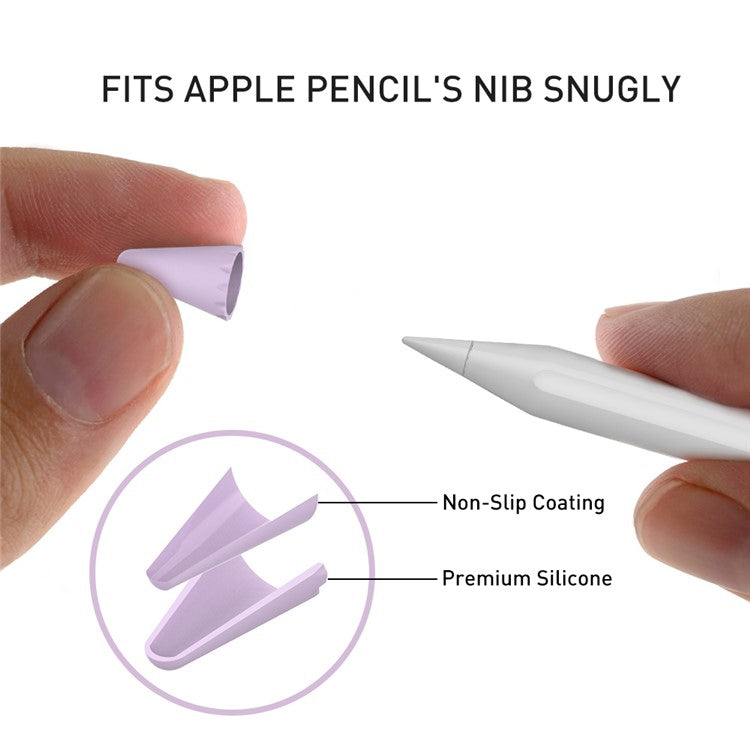 AHASTYLE PT107 8Pcs for Apple Pencil (2nd Generation) / (1st Generation) Pen Tip Cover Stylus Pen Nib Silicone Sleeve - 8 Color Mix