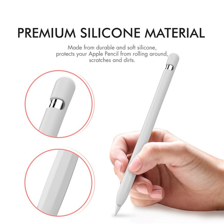 AHASTYLE PT93 Silicone Case for Apple Pencil (1st Generation), Stylus Pen Sleeve Skin-touch Capacitive Pen Cover - White