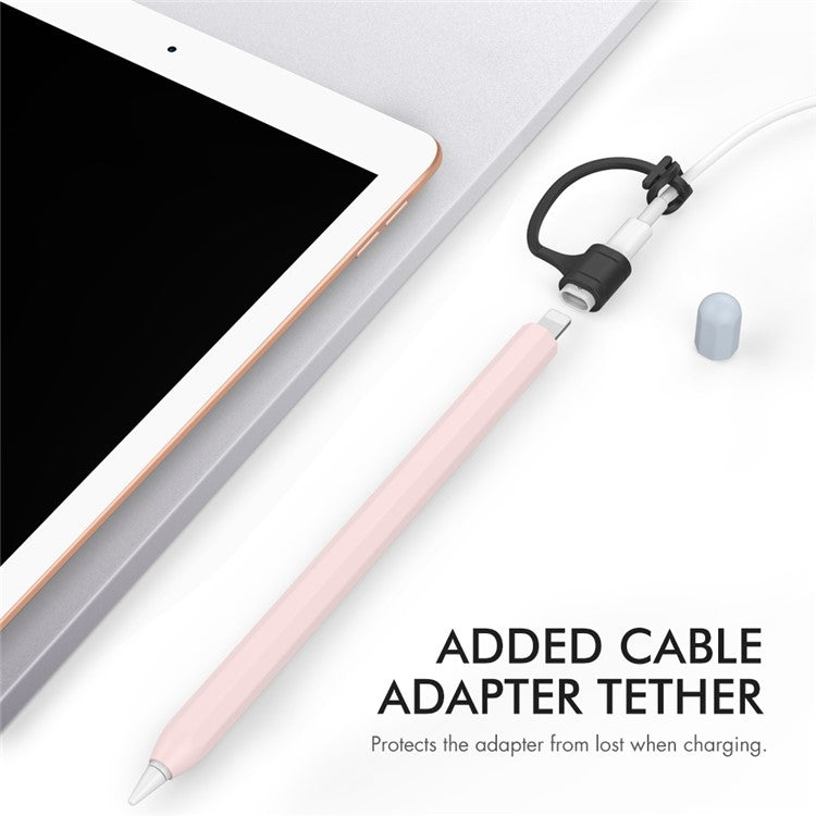 AHASTYLE PT94 Silicone Case for Apple Pencil (1st Generation), Stylus Pen Sleeve Contrast Color Protective Cover - Pink / Baby Blue