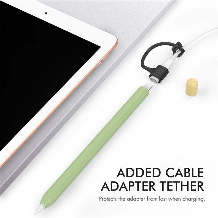 AHASTYLE PT94 Silicone Case for Apple Pencil (1st Generation), Stylus Pen Sleeve Contrast Color Protective Cover - Avocado Green / Yellow