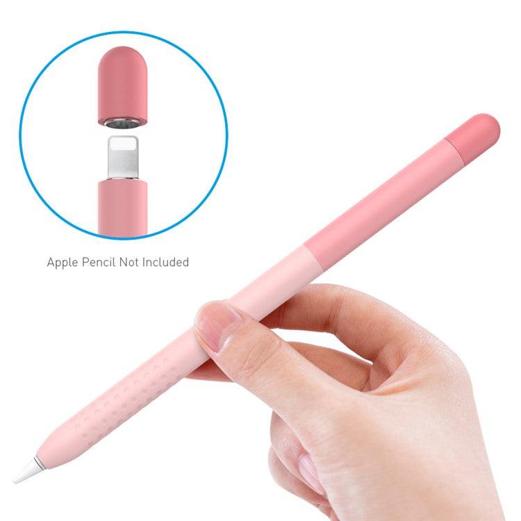 AHASTYLE PT102-1 Silicone Case for Apple Pencil (1st Generation) , Gradient Color Anti-slip Ultra Thin Stylus Pen Cover - Pink