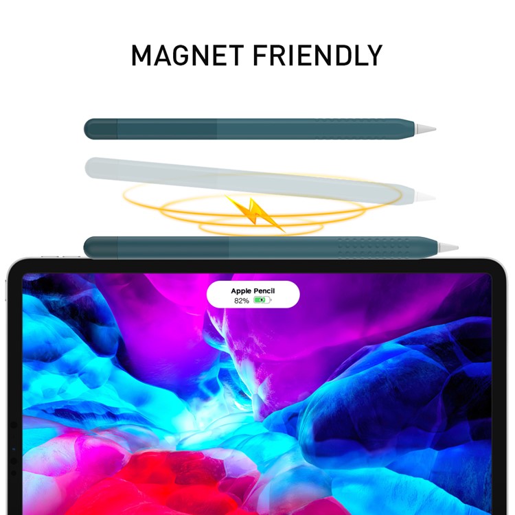 AHASTYLE PT102-1 Silicone Case for Apple Pencil (1st Generation) , Gradient Color Anti-slip Ultra Thin Stylus Pen Cover - Blackish Green