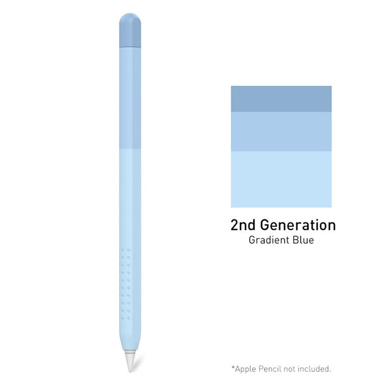 AHASTYLE PT102-2 Silicone Sleeve for Apple Pencil (2nd Generation), Gradient Color Ultra Thin Stylus Pen Case Skin Cover - Gradient Grey