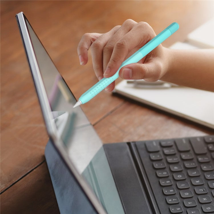 AHASTYLE PT102-2 Silicone Sleeve for Apple Pencil (2nd Generation) Gradient Color Ultra Thin Skin Cover - Gradient Emerald Green