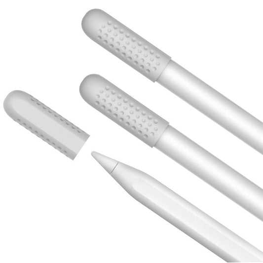 AHASTYLE PT92 For Apple Pencil 2nd / 1st Generation 3Pcs Capacitive Stylus Nib Sleeve Silicone Protective Cover - White