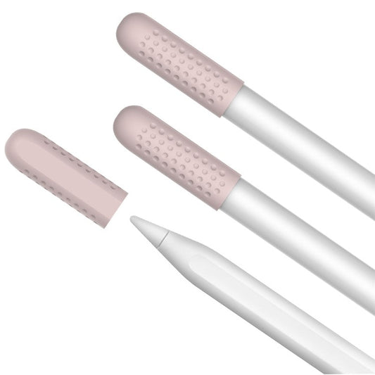 AHASTYLE PT92 For Apple Pencil 2nd / 1st Generation 3Pcs Capacitive Stylus Nib Sleeve Silicone Protective Cover - Pink