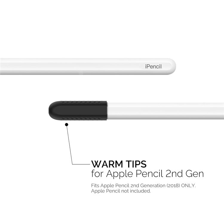 AHASTYLE PT92 For Apple Pencil 2nd / 1st Generation 3Pcs Capacitive Stylus Nib Sleeve Silicone Protective Cover - Black