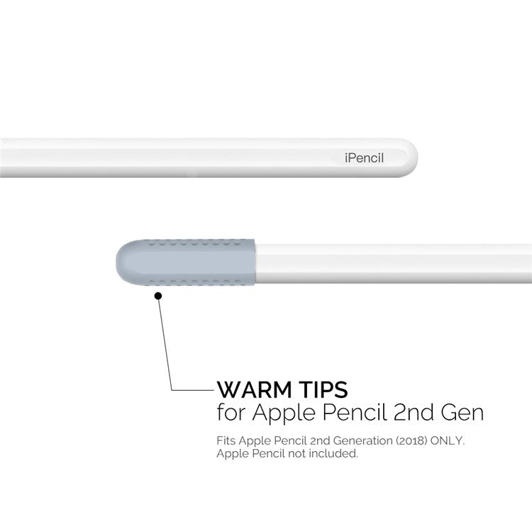 AHASTYLE PT92 For Apple Pencil 2nd / 1st Generation 3Pcs Capacitive Stylus Nib Sleeve Silicone Protective Cover - Baby Blue