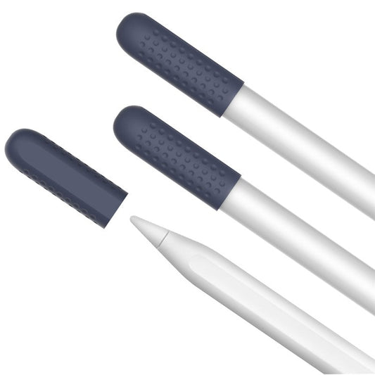AHASTYLE PT92 For Apple Pencil 2nd / 1st Generation 3Pcs Capacitive Stylus Nib Sleeve Silicone Protective Cover - Midnight Blue