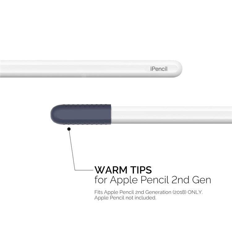 AHASTYLE PT92 For Apple Pencil 2nd / 1st Generation 3Pcs Capacitive Stylus Nib Sleeve Silicone Protective Cover - Midnight Blue