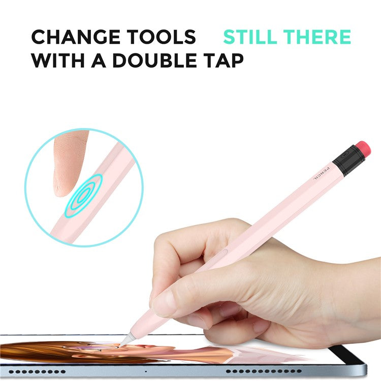 AHASTYLE PT180-2 For Apple Pencil Pro / Pencil (2nd Generation) Retro Silicone Protective Sleeve Capacitive Stylus Pen Anti-Drop Cover - Pink