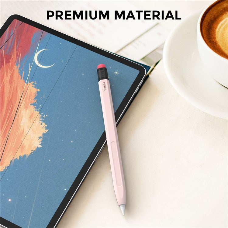 AHASTYLE PT180-2 For Apple Pencil Pro / Pencil (2nd Generation) Retro Silicone Protective Sleeve Capacitive Stylus Pen Anti-Drop Cover - Pink