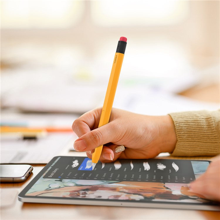 AHASTYLE PT180-2 For Apple Pencil Pro / Pencil (2nd Generation) Retro Silicone Protective Sleeve Capacitive Stylus Pen Anti-Drop Cover - Orange