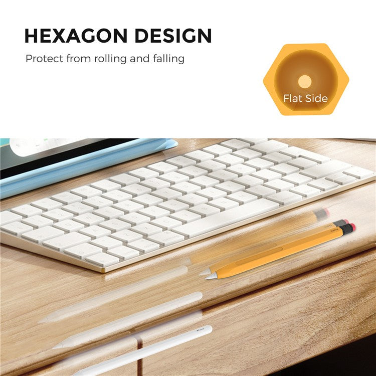 AHASTYLE PT180-2 For Apple Pencil Pro / Pencil (2nd Generation) Retro Silicone Protective Sleeve Capacitive Stylus Pen Anti-Drop Cover - Orange