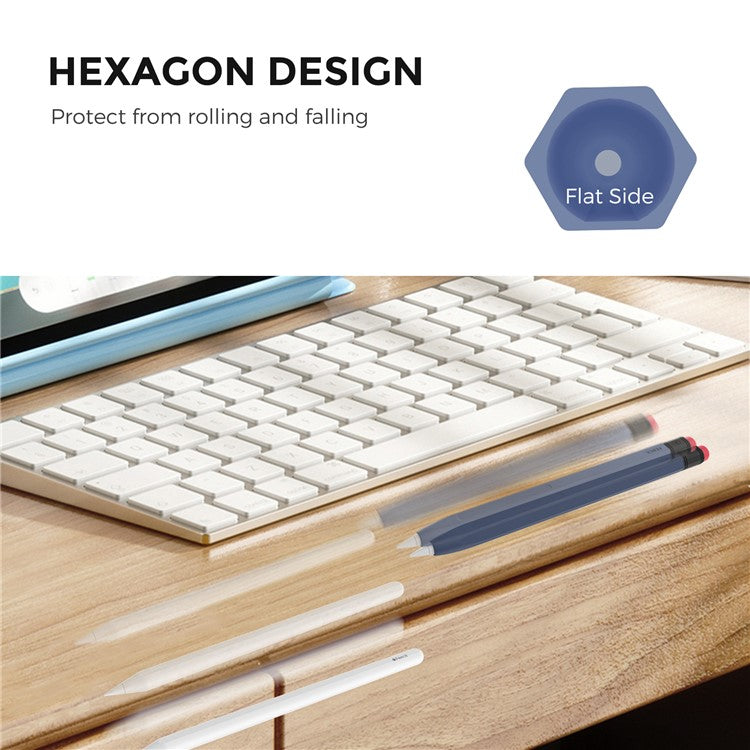 AHASTYLE PT180-2 For Apple Pencil Pro / Pencil (2nd Generation) Retro Silicone Protective Sleeve Capacitive Stylus Pen Anti-Drop Cover - Midnight Blue
