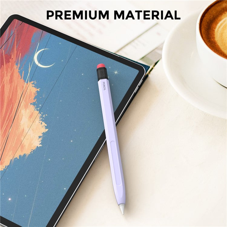 AHASTYLE PT180-2 For Apple Pencil Pro / Pencil (2nd Generation) Retro Silicone Protective Sleeve Capacitive Stylus Pen Anti-Drop Cover - Purple