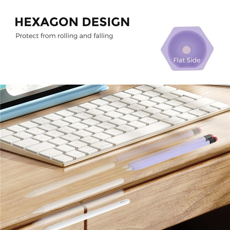 AHASTYLE PT180-2 For Apple Pencil Pro / Pencil (2nd Generation) Retro Silicone Protective Sleeve Capacitive Stylus Pen Anti-Drop Cover - Purple