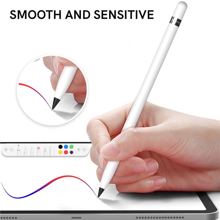 AHASTYLE WG58 For Apple Pencil 2nd / 1st Generation Capacitive Stylus Pen Nib Replacement Touch Screen Pen Tip - Black / 3.5mm Silver Nib