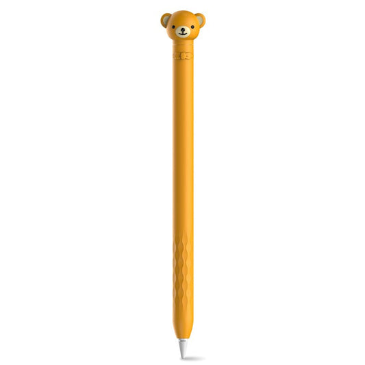 AHASTYLE PT129-1 For Apple Pencil 1st Generation Cartoon Animal Stylus Pen Cover Soft Silicone Protective Sleeve - Orange Bear