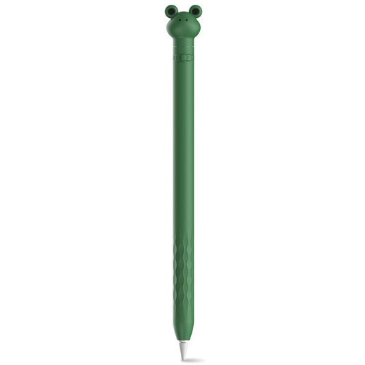 AHASTYLE PT129-1 For Apple Pencil 1st Generation Cartoon Animal Stylus Pen Cover Soft Silicone Protective Sleeve - Dark Green Frog