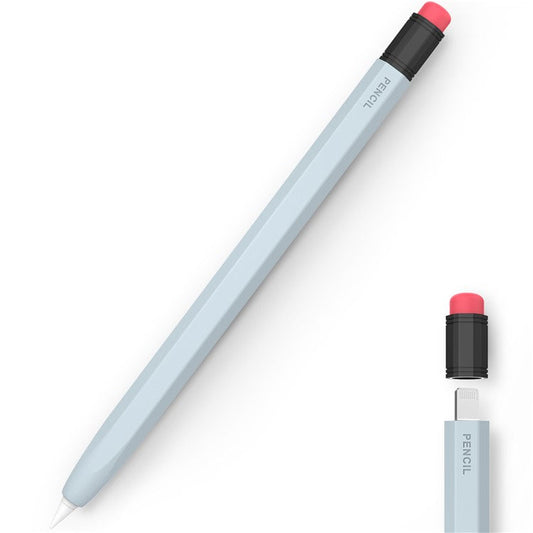 AHASTYLE PT180-1 For Apple Pencil 1st Generation Retro Silicone Capacitive Stylus Pen Protective Cover - Baby Blue