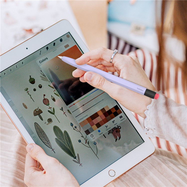 AHASTYLE PT180-1 For Apple Pencil 1st Generation Retro Silicone Capacitive Stylus Pen Protective Cover - Purple