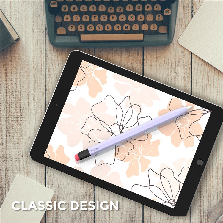 AHASTYLE PT180-1 For Apple Pencil 1st Generation Retro Silicone Capacitive Stylus Pen Protective Cover - Purple