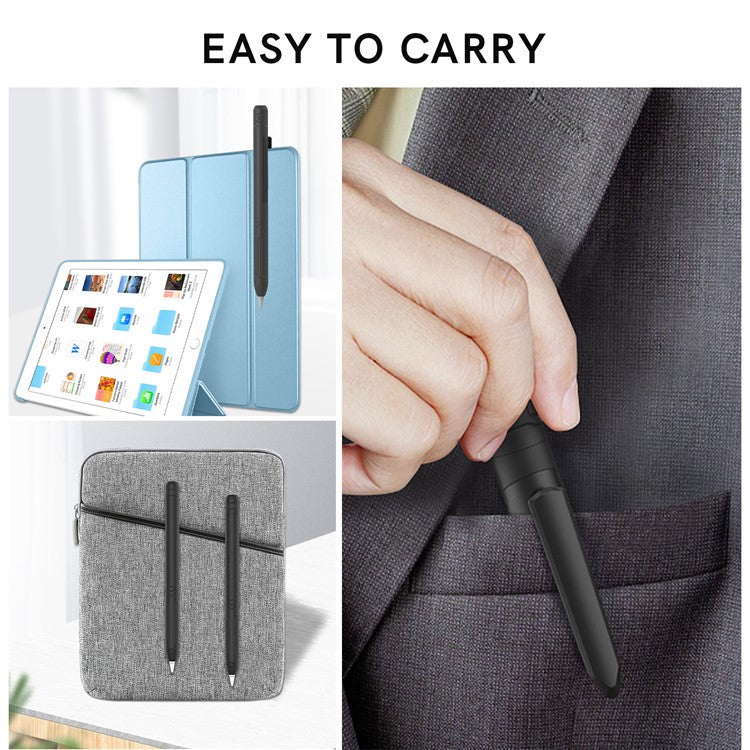 AHASTYLE PT141 Silicone Sleeve for Apple Pencil (1st Generation) Stylus Pen Case Shockproof Protective Cover - Grey