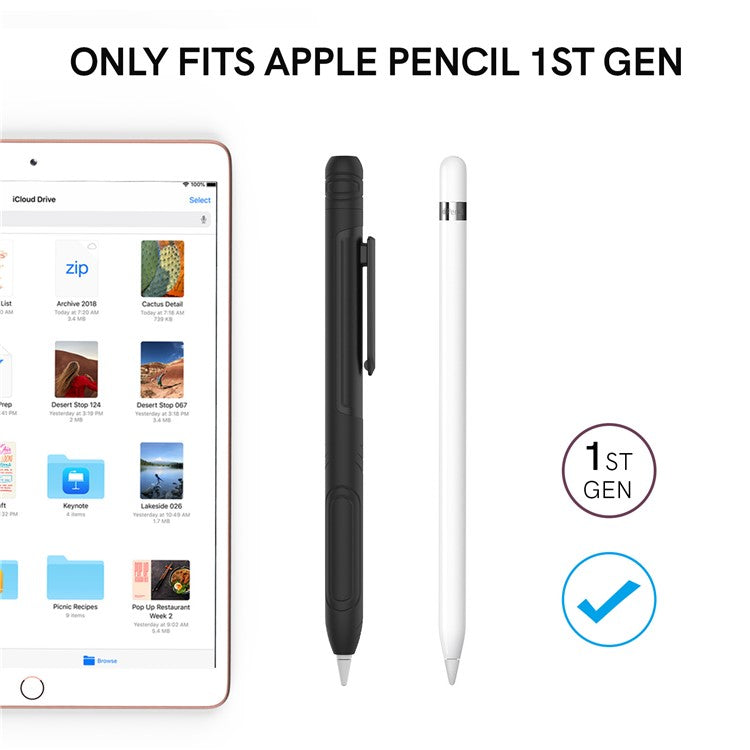 AHASTYLE PT141 Silicone Sleeve for Apple Pencil (1st Generation) Stylus Pen Case Shockproof Protective Cover - Midnight Blue