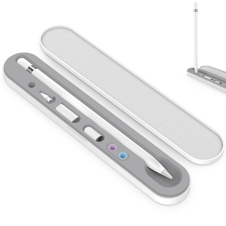 AHASTYLE PT121 Storage Box for Apple Pencil 1st / 2nd Generation Magnetic Stylus Pen Protective Case - Baby Blue / White