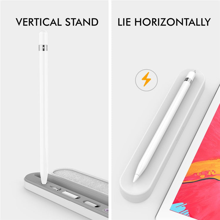 AHASTYLE PT121 Storage Box for Apple Pencil 1st / 2nd Generation Magnetic Stylus Pen Protective Case - Baby Blue / White