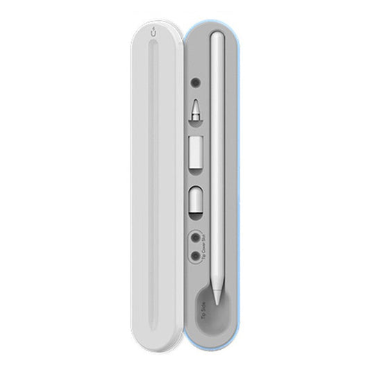 AHASTYLE PT121 Storage Box for Apple Pencil 1st / 2nd Generation Magnetic Stylus Pen Protective Case - White / Baby Blue