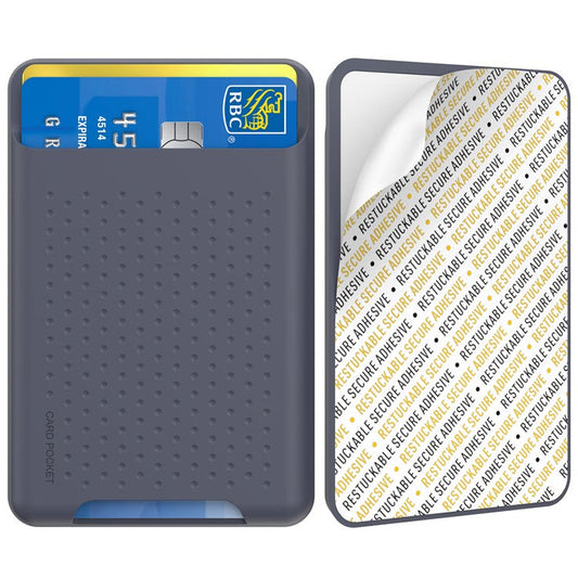 AHASTYLE PT133-S Adhesive Phone Card Pocket Mobile Phone Stick-On Credit Card Holder - Midnight Blue