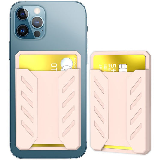 AHASTYLE PT133-A Magnetic Phone Card Holder Mobile Phone Credit Card Sleeve Wallet Pocket - Pink