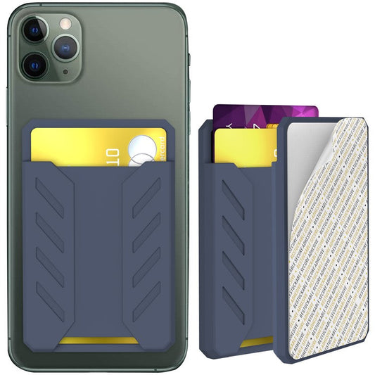 AHASTYLE PT133-A-S Phone Back Card Holder Adhesive Stick-On Card Slot Pocket - Midnight Blue