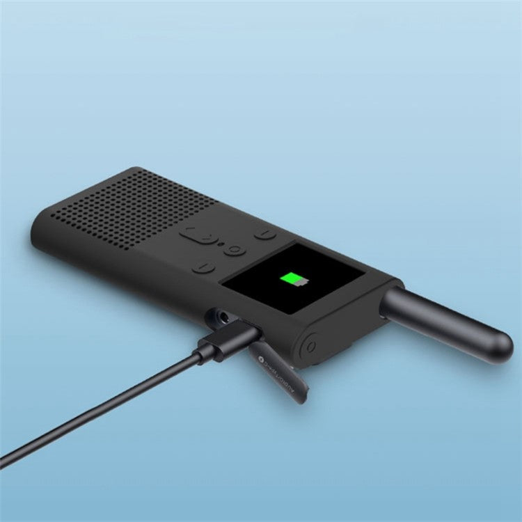 For Xiaomi 2S Walkie-talkie Silicone Case Flexible Silicone Cover Anti-Scratch Sleeve Two-Way Radio Holster - Black