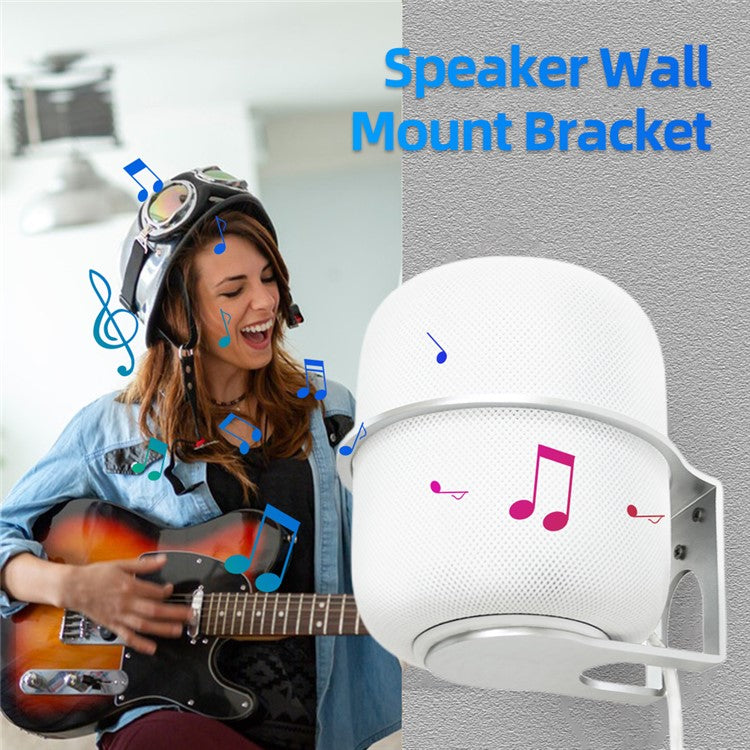 For Apple HomePod 2 2023 Speaker Aluminum Alloy Wall Hanger Wall-Mounted Hanging Holder Mounting Bracket - Silver