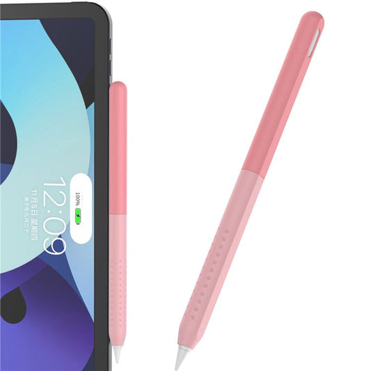 AHASTYLE PT182 Silicone Stylus Pen Cover for Apple Pencil Pro / Pencil (2nd Generation) Color Splicing Retro Capacitive Stylus Sleeve - Pink