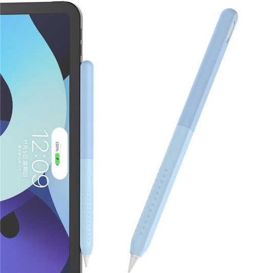 AHASTYLE PT182 Silicone Stylus Pen Cover for Apple Pencil Pro / Pencil (2nd Generation) Color Splicing Retro Capacitive Stylus Sleeve - Blue