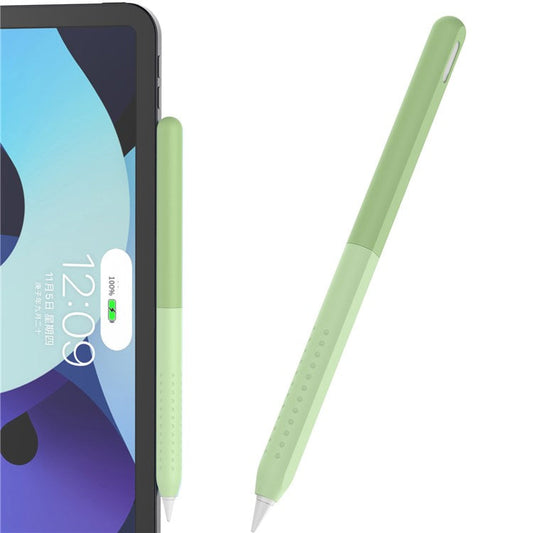 AHASTYLE PT182 Silicone Stylus Pen Cover for Apple Pencil Pro / Pencil (2nd Generation) Color Splicing Retro Capacitive Stylus Sleeve - Green