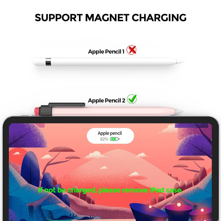 AHASTYLE PT80-2-K For Apple Pencil 2nd Generation Soft Silicone Cover Stylus Pen Anti-drop Sleeve - Pink