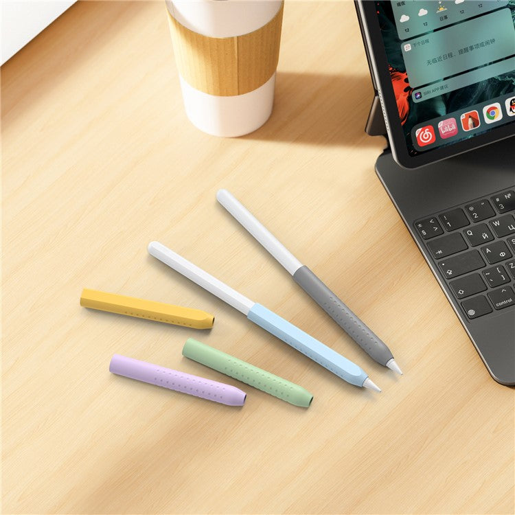 AHASTYLE PT182 For Apple Pencil (1st Generation) / (2nd Generation) Silicone Grip Holder Protective Sleeve Cover - Grey
