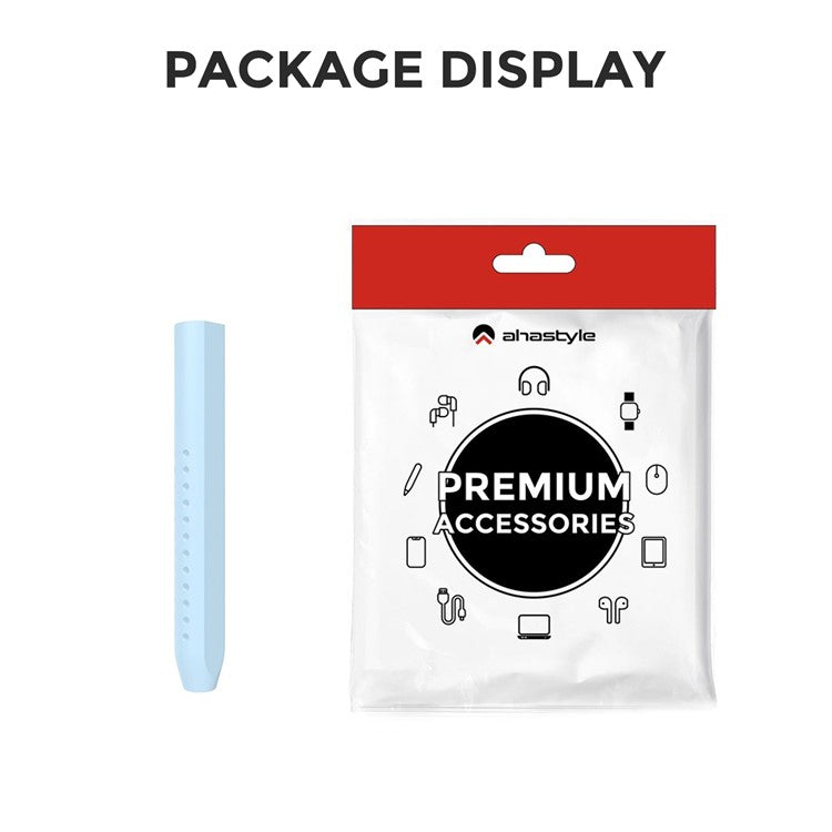 AHASTYLE PT182 For Apple Pencil (1st Generation) / (2nd Generation) Silicone Grip Holder Protective Sleeve Cover - Blue