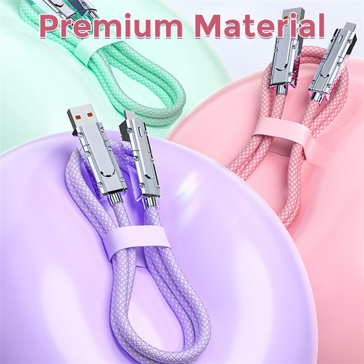 AHASTYLE XC04 1m PD 27W Data Cable USB-A / Type-C to Type-C / IP Charging Cable - Pink